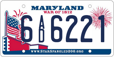 MD license plate 6AD6221