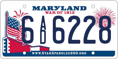 MD license plate 6AD6228