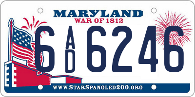 MD license plate 6AD6246