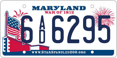 MD license plate 6AD6295