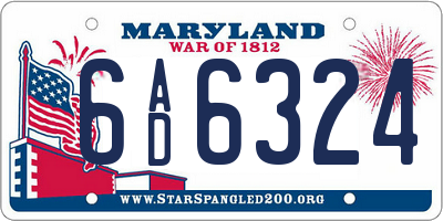 MD license plate 6AD6324