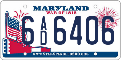 MD license plate 6AD6406