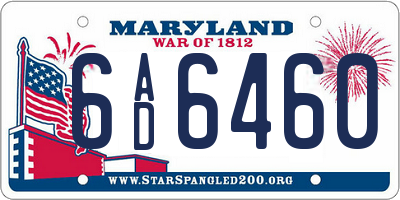 MD license plate 6AD6460