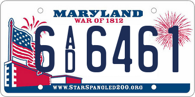 MD license plate 6AD6461