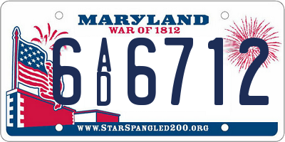 MD license plate 6AD6712