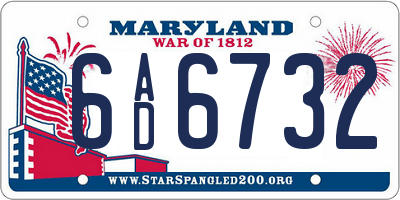 MD license plate 6AD6732