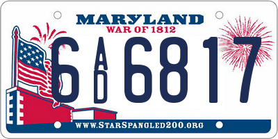 MD license plate 6AD6817