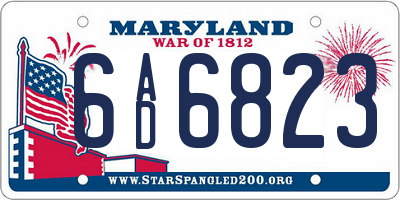 MD license plate 6AD6823