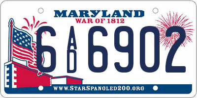MD license plate 6AD6902