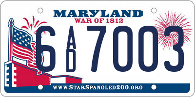 MD license plate 6AD7003