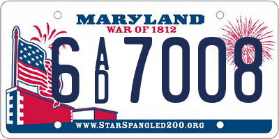 MD license plate 6AD7008