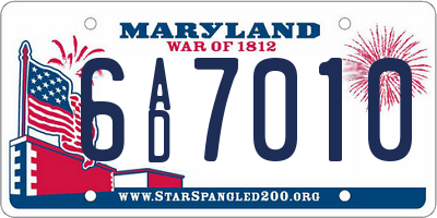 MD license plate 6AD7010