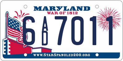 MD license plate 6AD7011