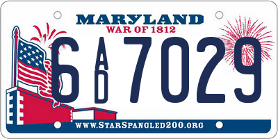 MD license plate 6AD7029