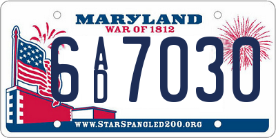 MD license plate 6AD7030