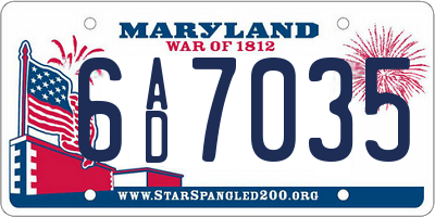 MD license plate 6AD7035