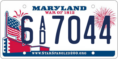 MD license plate 6AD7044