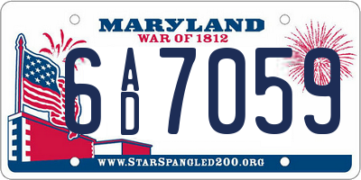 MD license plate 6AD7059