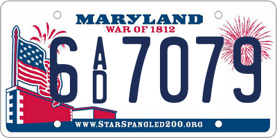 MD license plate 6AD7079