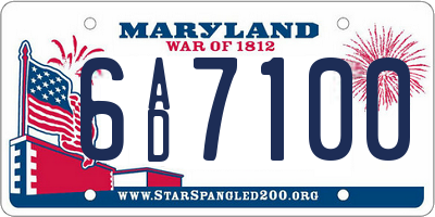 MD license plate 6AD7100