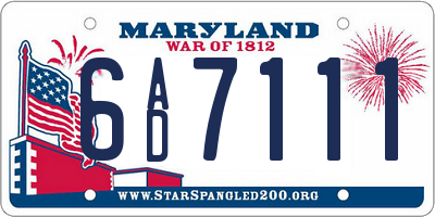 MD license plate 6AD7111