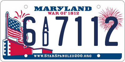 MD license plate 6AD7112