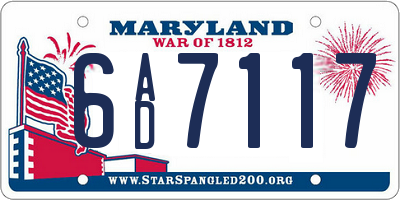 MD license plate 6AD7117