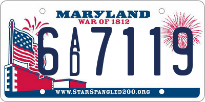 MD license plate 6AD7119