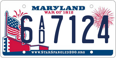 MD license plate 6AD7124