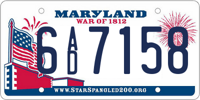 MD license plate 6AD7158