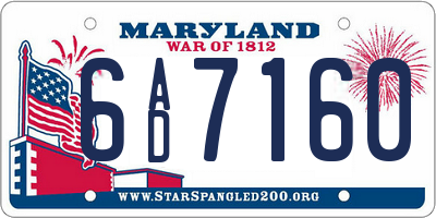 MD license plate 6AD7160