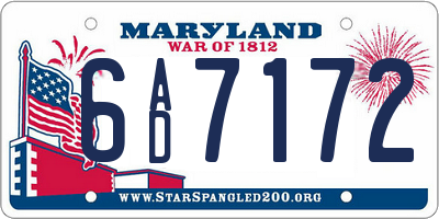 MD license plate 6AD7172