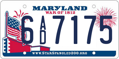 MD license plate 6AD7175