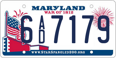 MD license plate 6AD7179