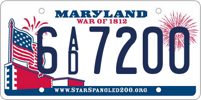 MD license plate 6AD7200