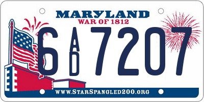 MD license plate 6AD7207