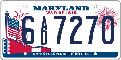 MD license plate 6AD7270
