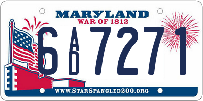 MD license plate 6AD7271