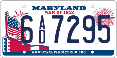 MD license plate 6AD7295