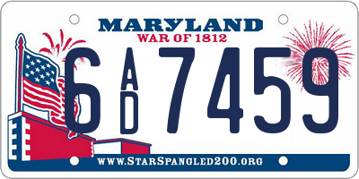 MD license plate 6AD7459