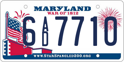 MD license plate 6AD7710