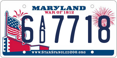 MD license plate 6AD7718