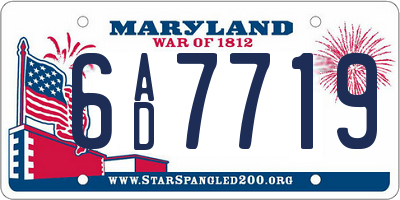 MD license plate 6AD7719