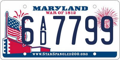 MD license plate 6AD7799