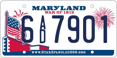 MD license plate 6AD7901