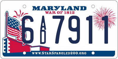 MD license plate 6AD7911