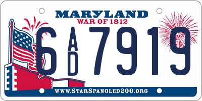 MD license plate 6AD7919