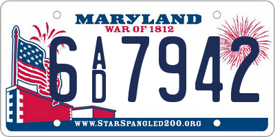 MD license plate 6AD7942