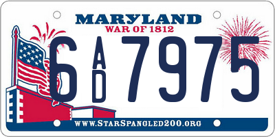MD license plate 6AD7975