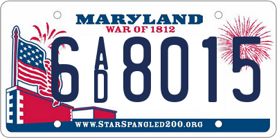 MD license plate 6AD8015